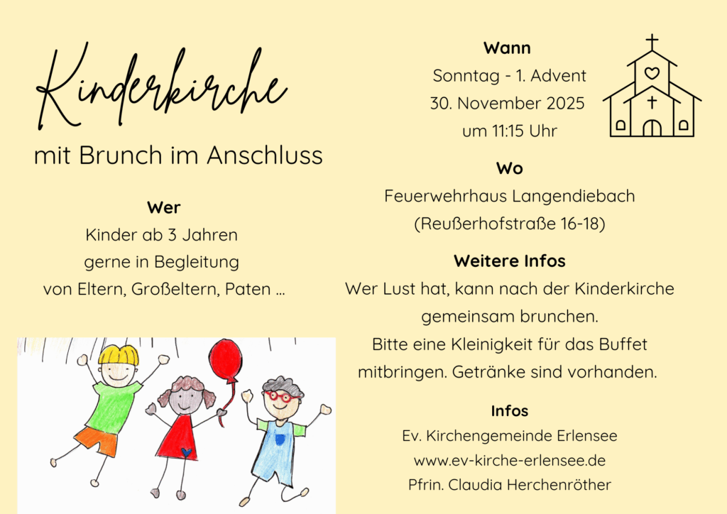 Einladung zur Kinderkirche am 1. Advent mit Brunch